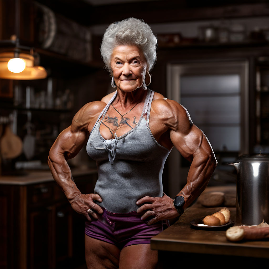 Hypermuscular granny with muscles as big as a male pro bodyb... by ...