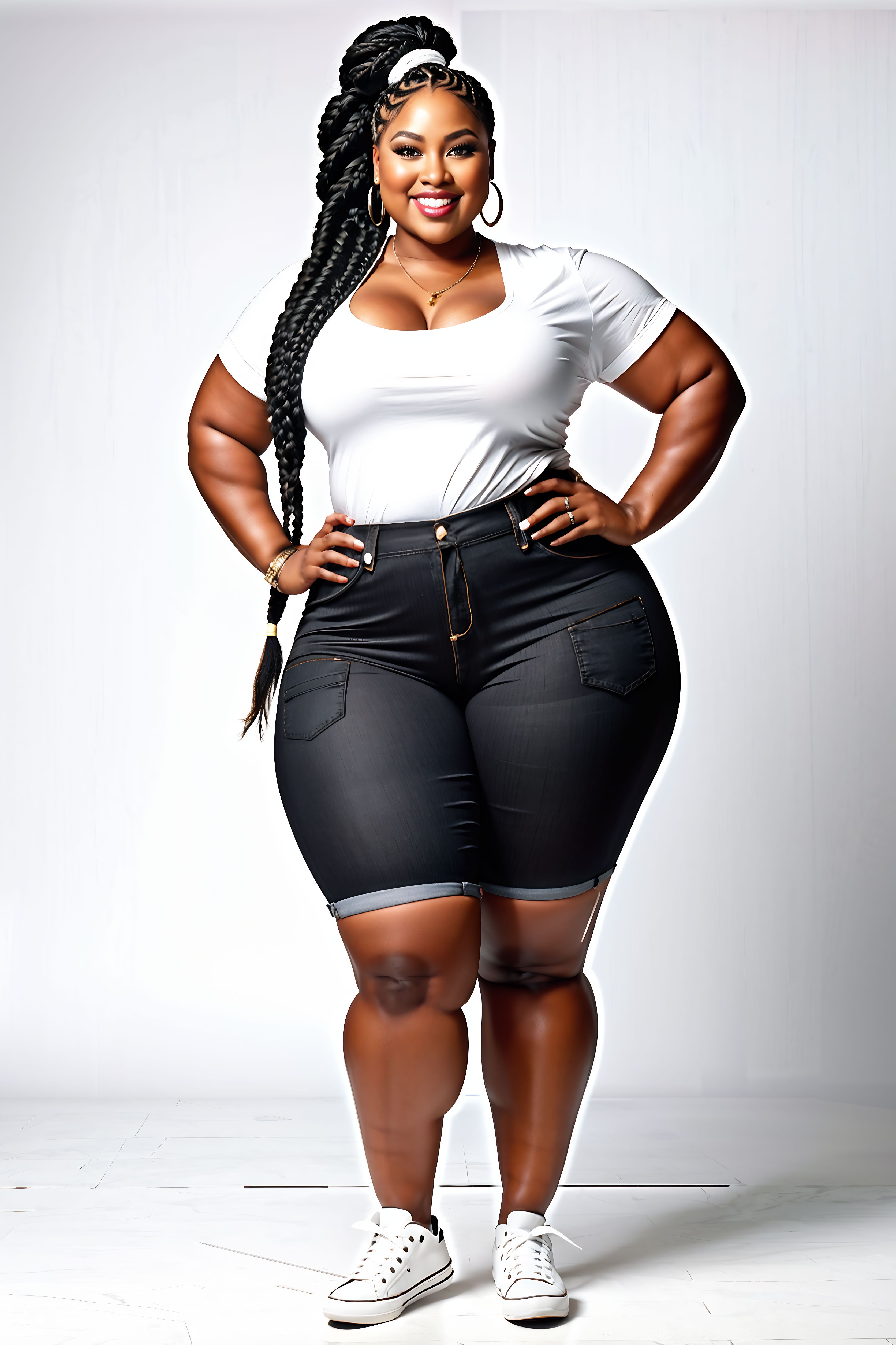 full-figured black woman with wide hips