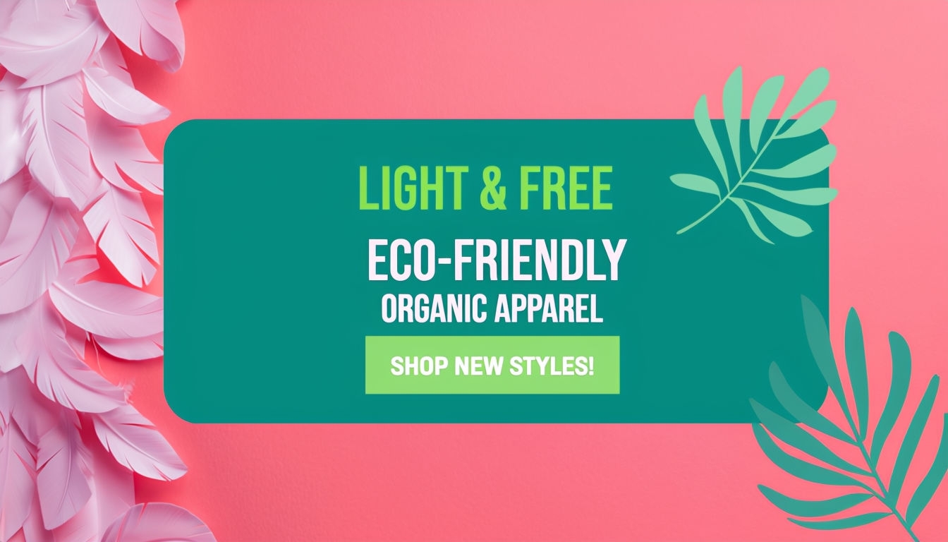 Bright Coral Pink Eco-Friendly Apparel Advertisement Design Ads