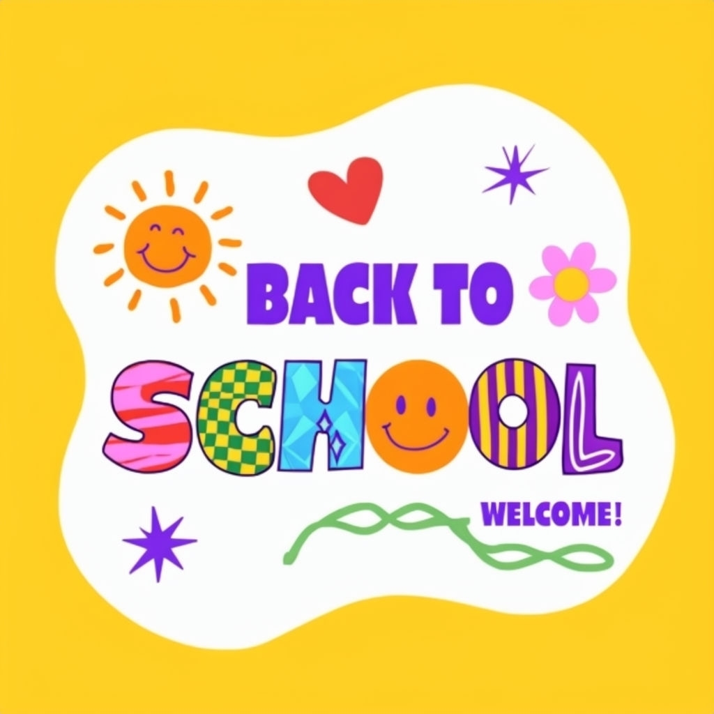 Vibrant Back to School Fun Graphic with Playful Designs Poster