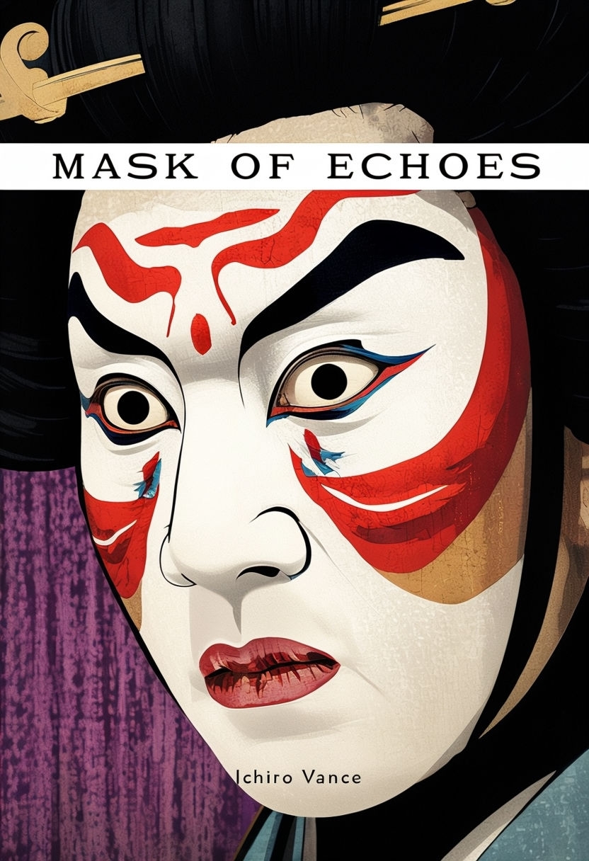 Dramatic Kabuki Actor Portrait in Ukiyo-e Style EBook Cover