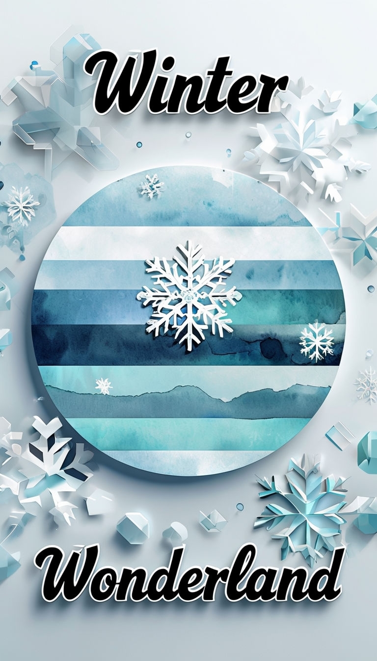 Winter Wonderland Festive Digital Art with Snowflakes Poster