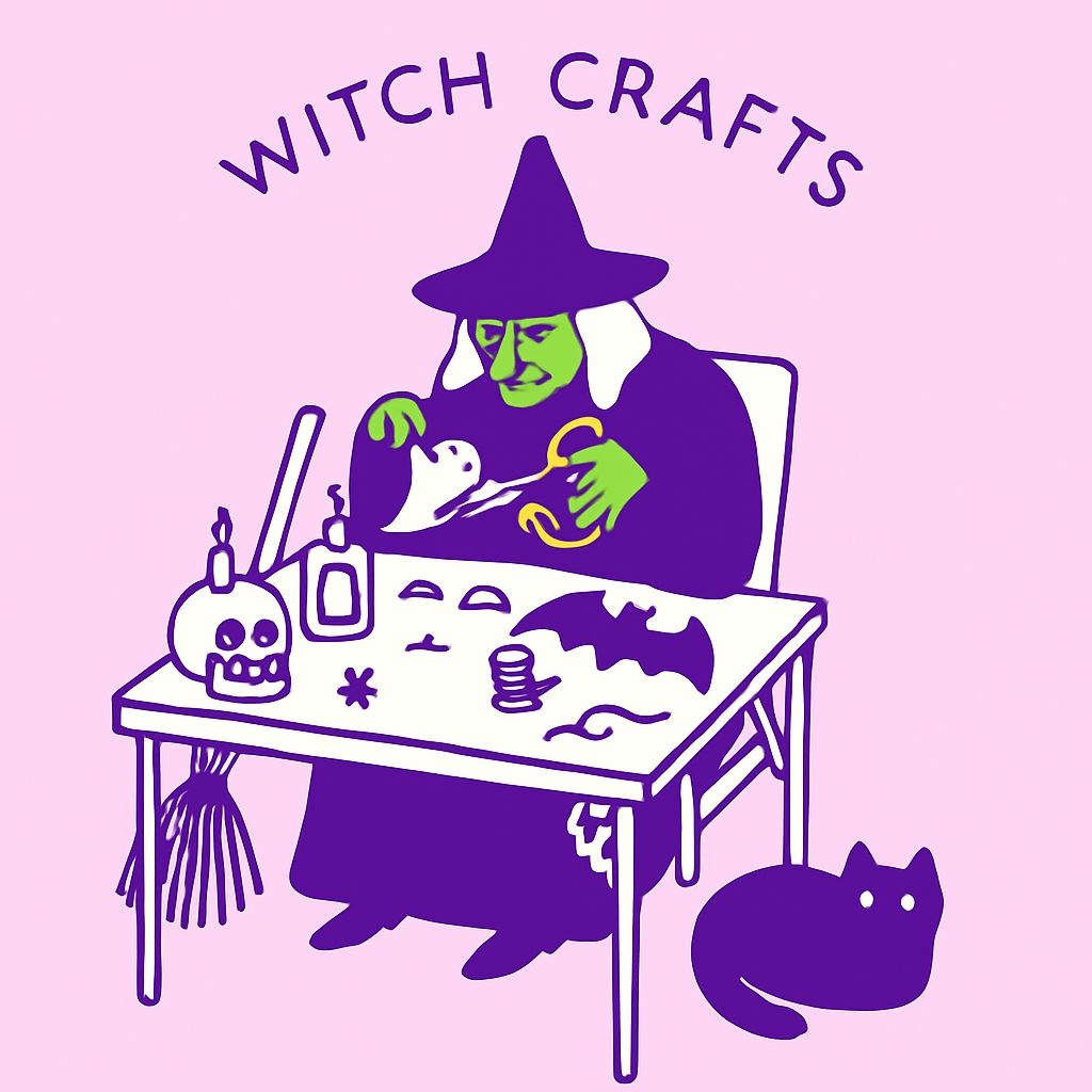 Whimsical Witch Crafts Cartoon Illustration T-Shirt