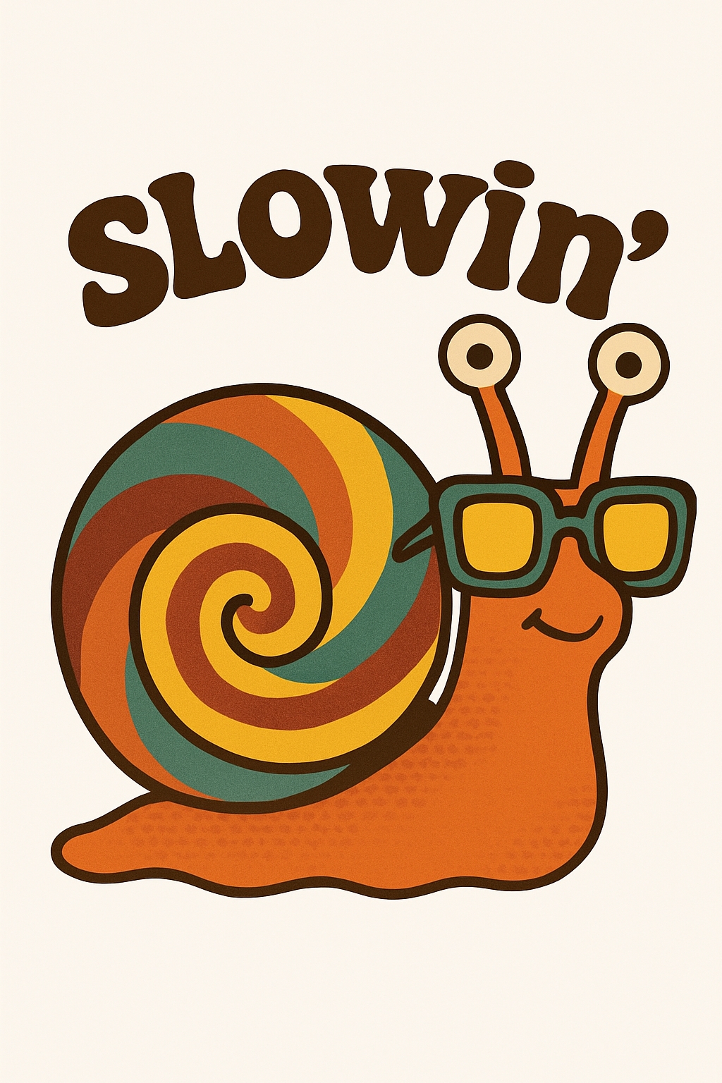 Whimsical Cartoon Snail with Sunglasses T-Shirt