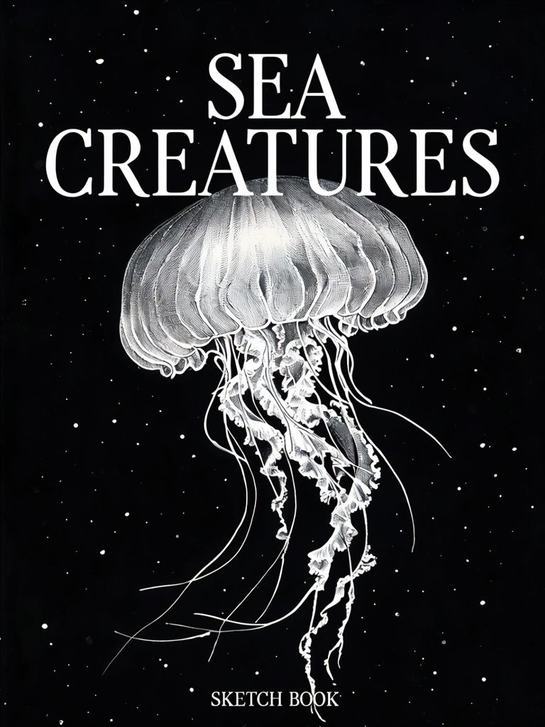 Intricate Jellyfish Illustration for Sea Creatures EBook Cover