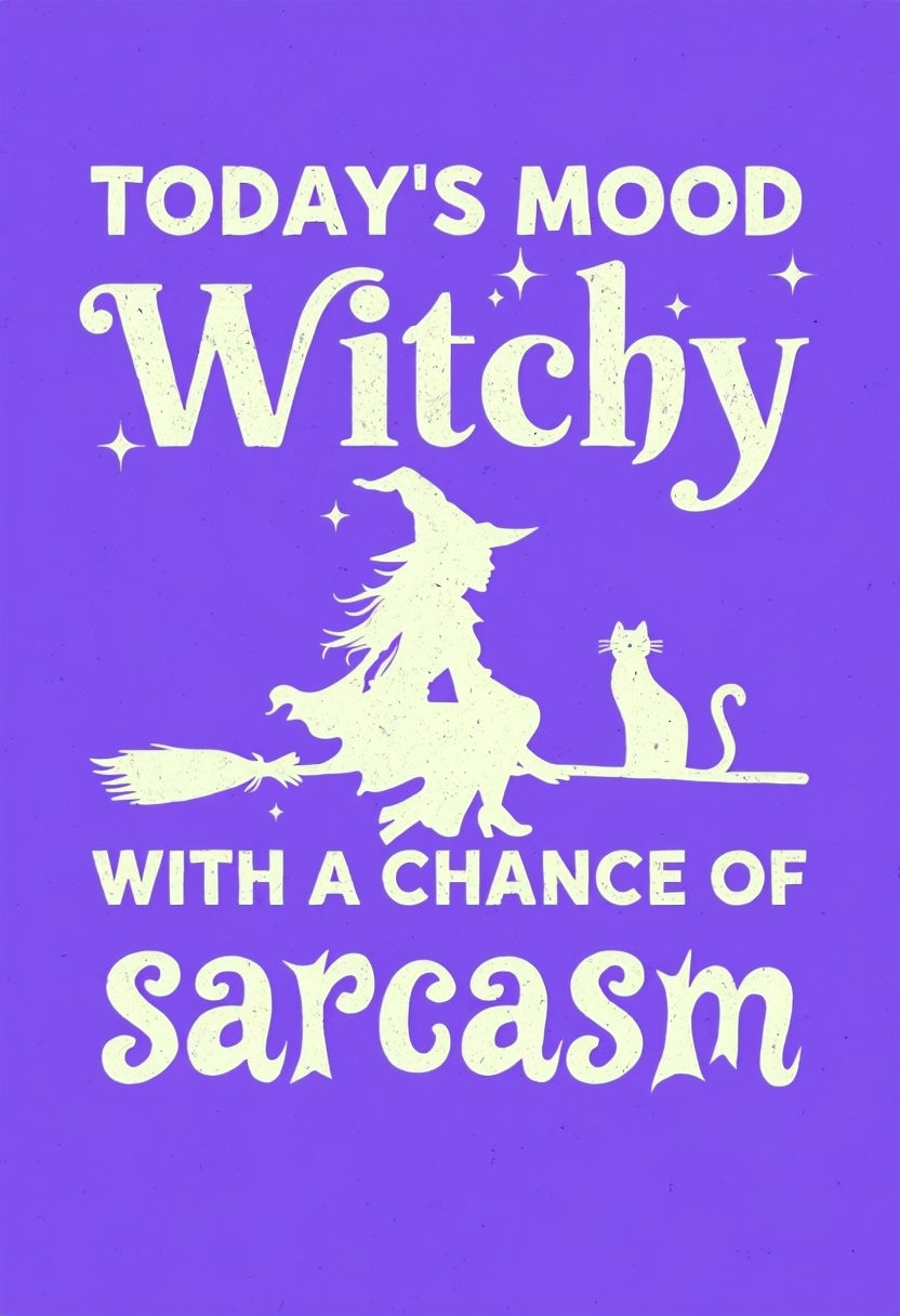 Witchy Today's Mood with Chance of Sarcasm T-Shirt