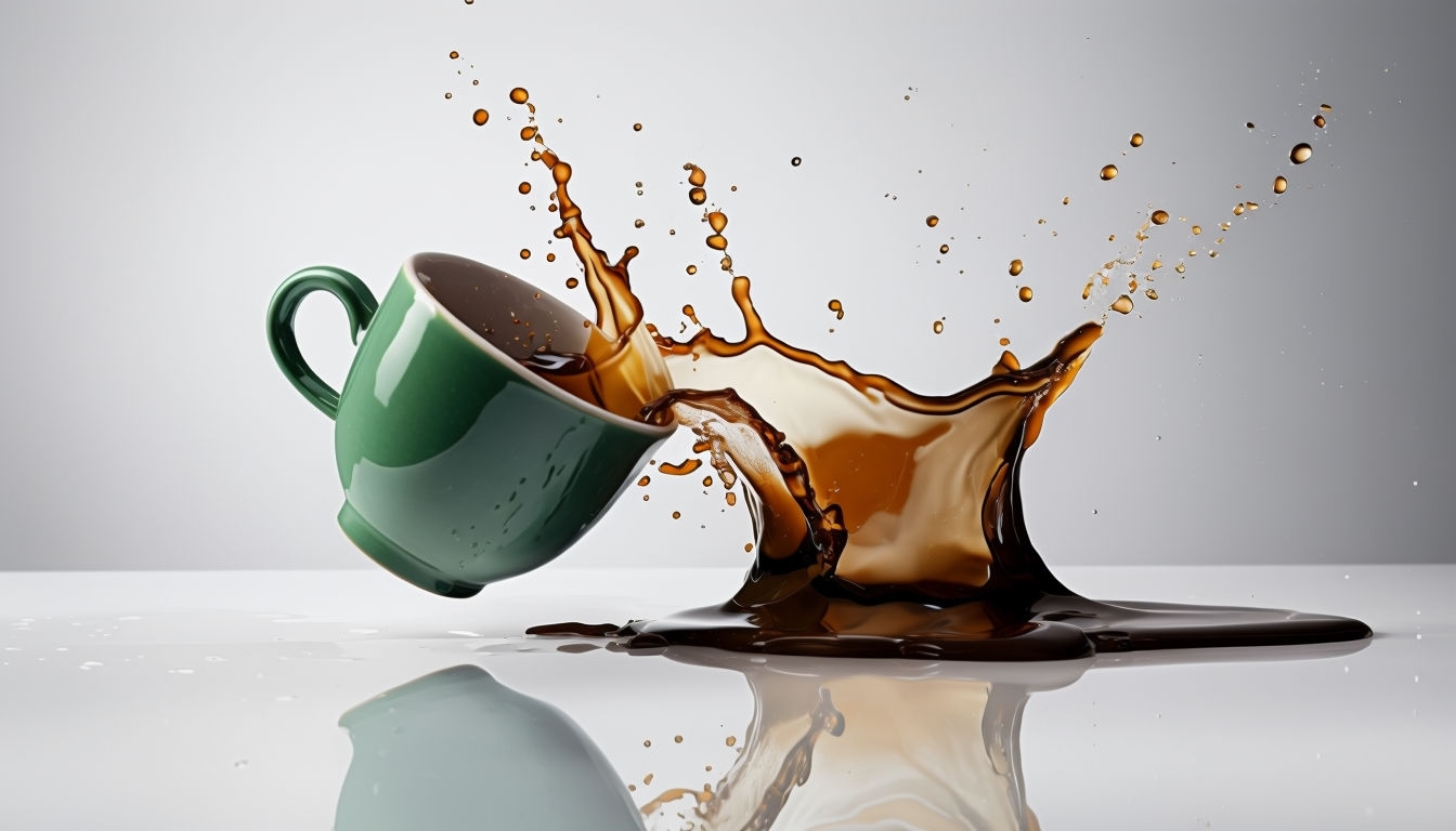 Dynamic Green Coffee Cup Splash Photography Art