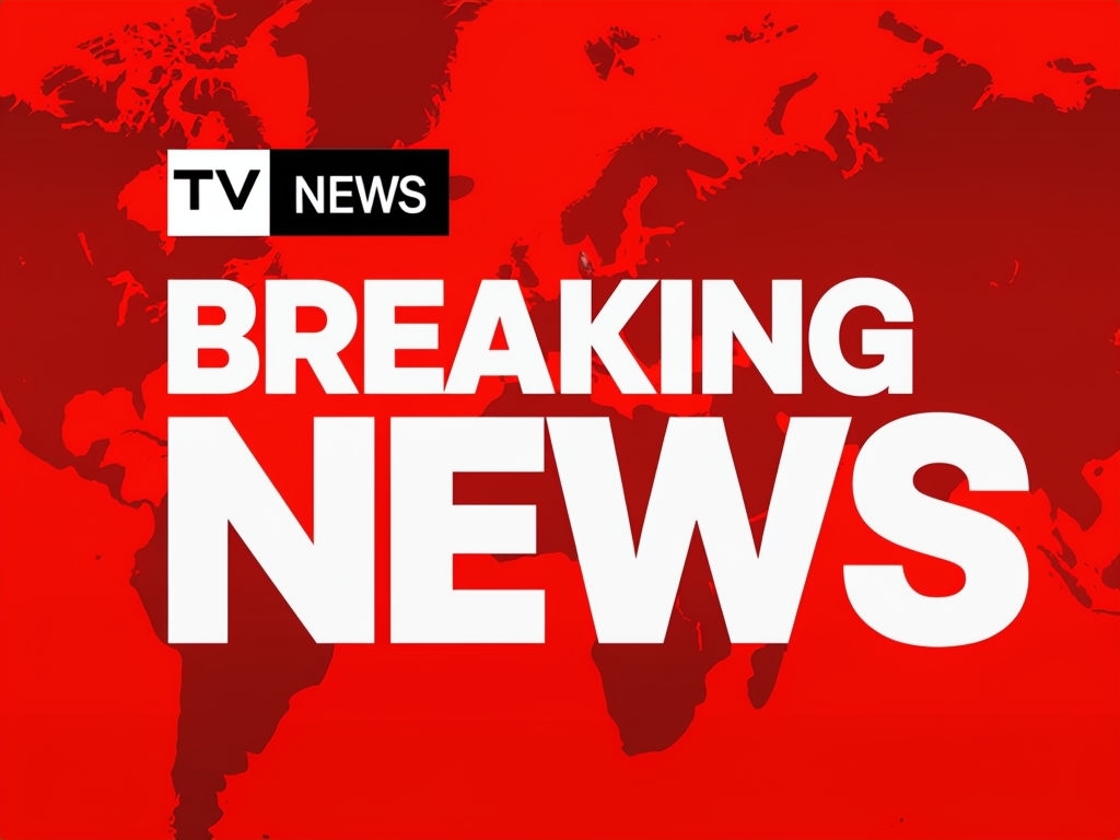 Bold Minimalist Breaking News Banner Design for TV Social Media Post