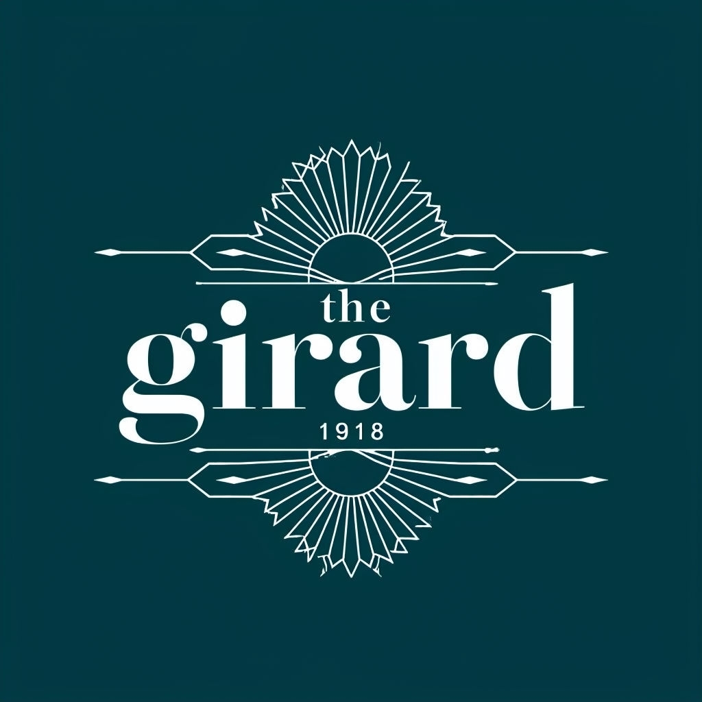 Elegant Minimalist The Girard Logo with Floral Motifs