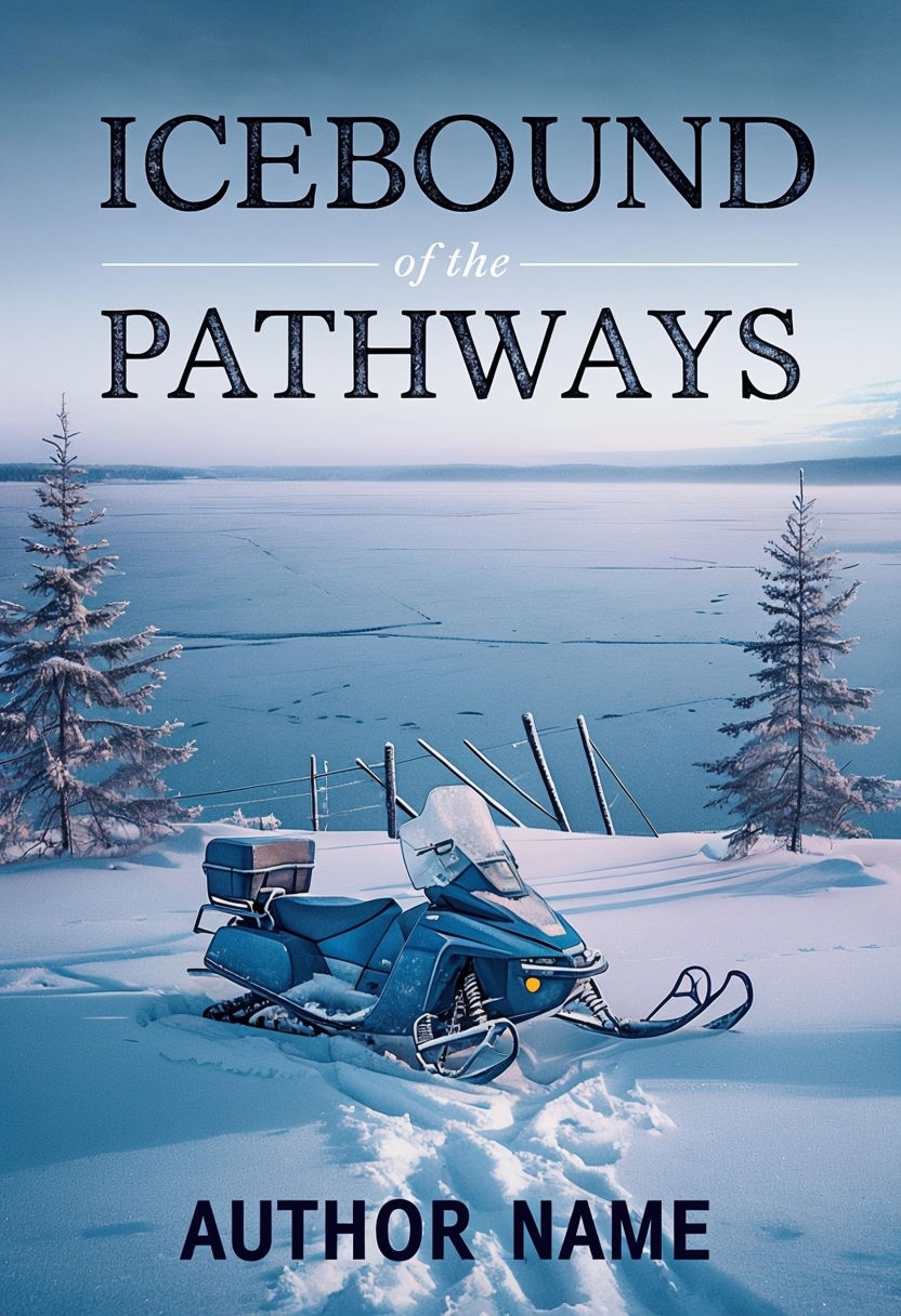 Icebound Pathways Minimalist Winter Landscape Ebook Cover