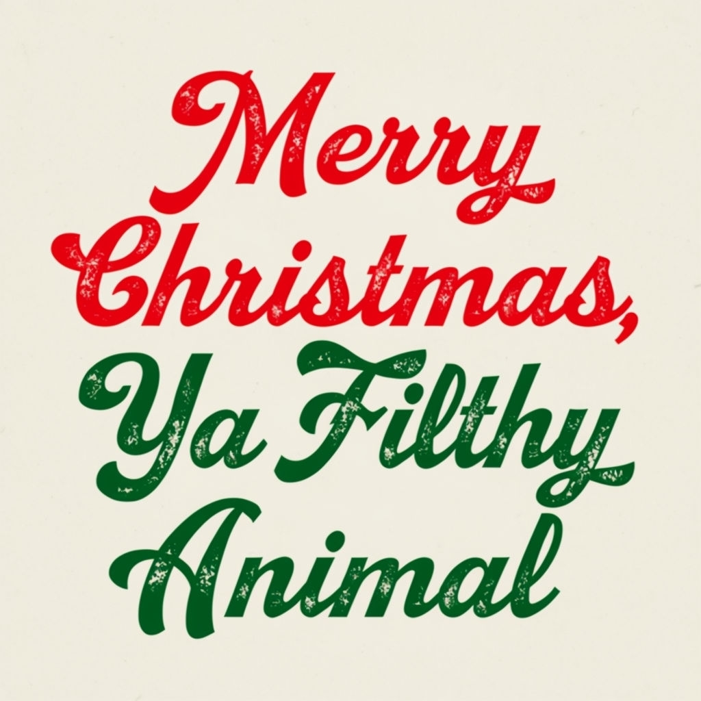 Merry Christmas Ya Filthy Animal Festive Typography Mug