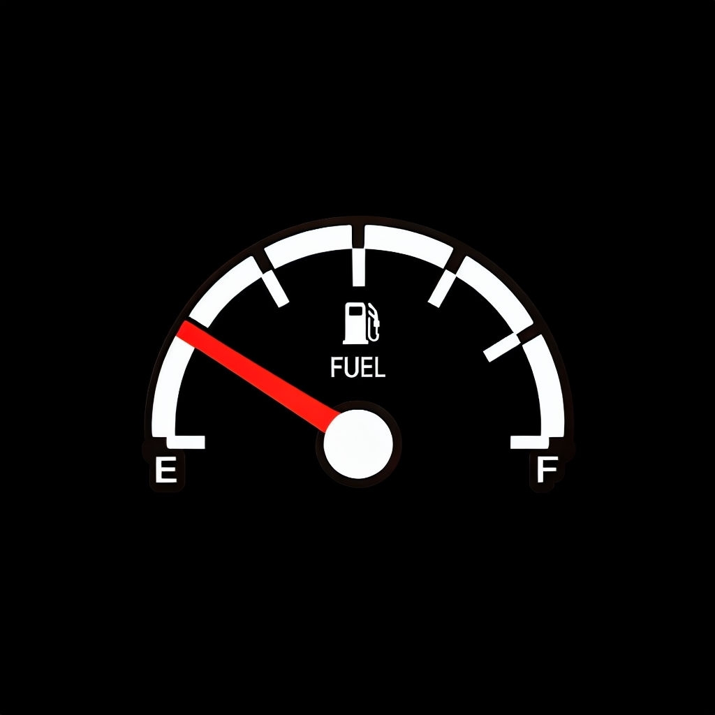 Minimalist Fuel Gauge Illustration on Black Background T-shirt