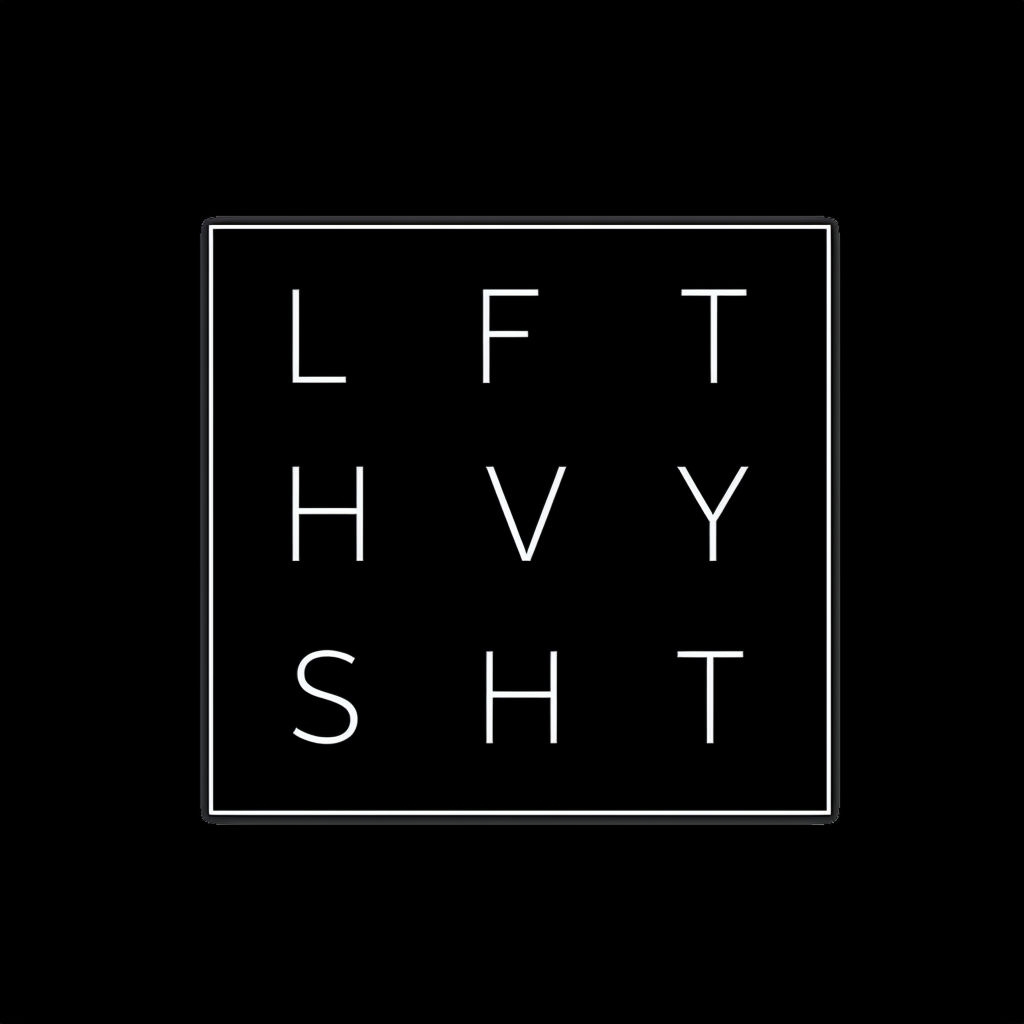 Minimalist Black Hoodie Design with LFT HVY SHT Text T-shirt