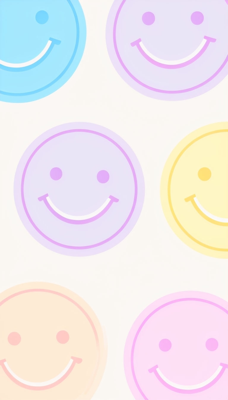 Playful Pastel Smiling Faces Pattern Phone Case Cover