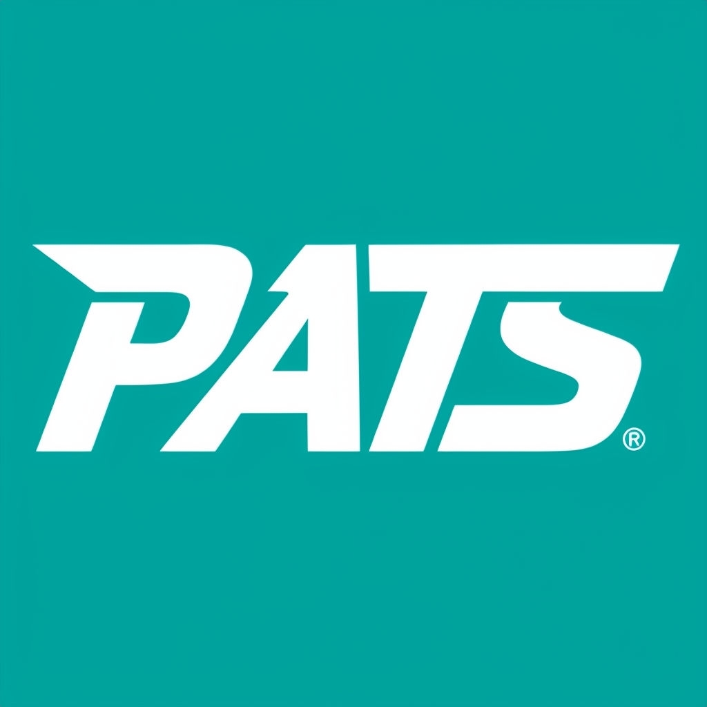 Modern Bold PATS Logo Design on Teal Background for Branding Logo
