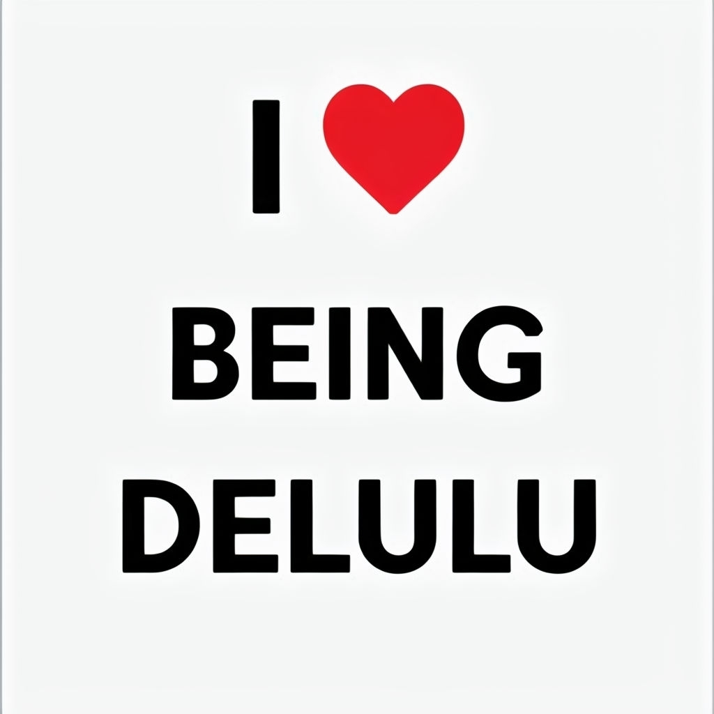 I ♥ Being Delulu Playful Graphic Design T-Shirt