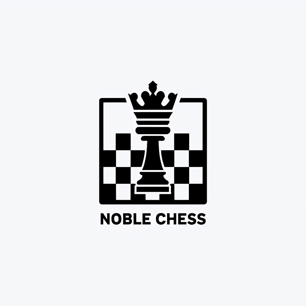 Minimalist Black Chess Crown Logo for Noble Chess Brand