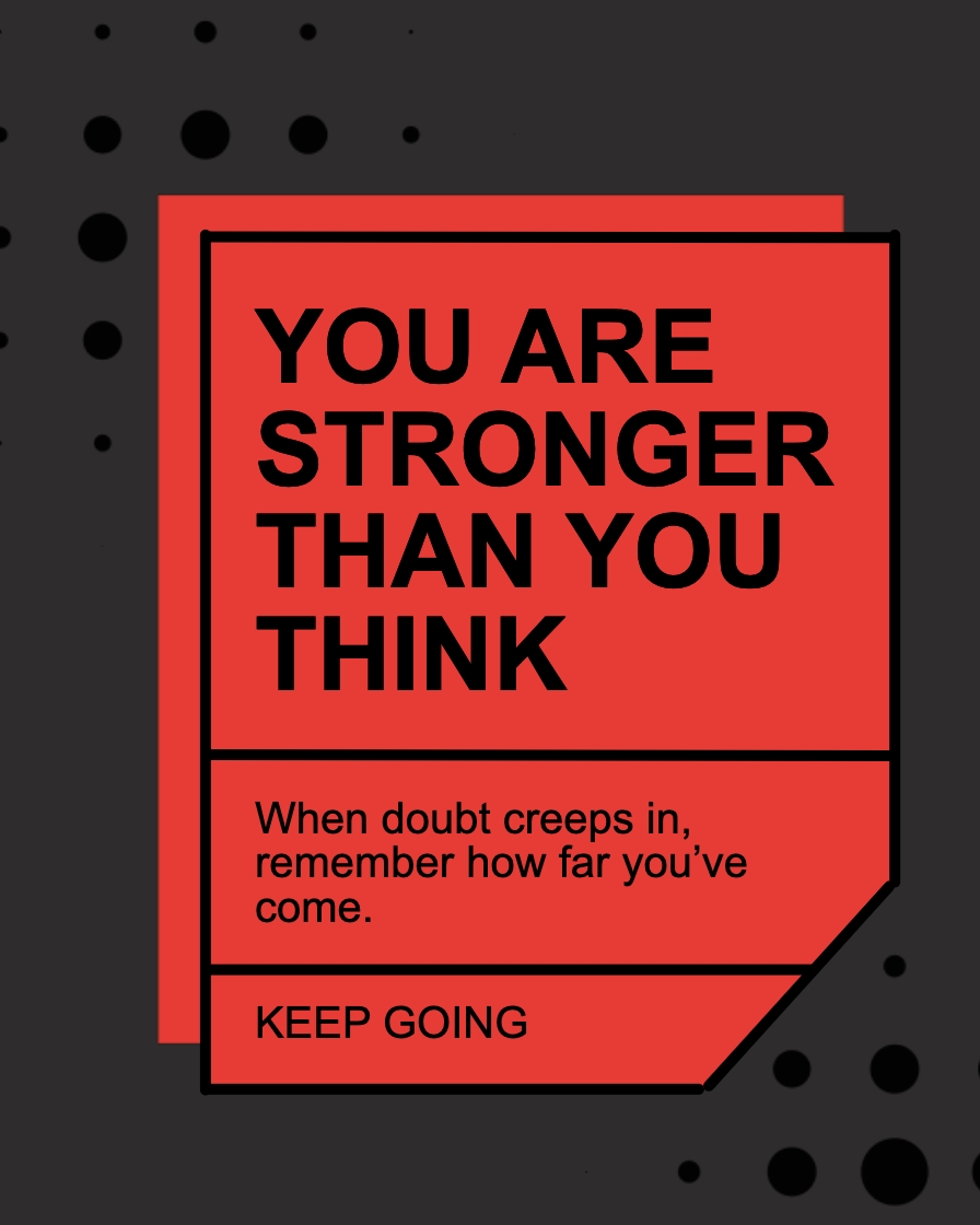 Modern Motivational Poster: You Are Stronger Than You Think Instagram Post