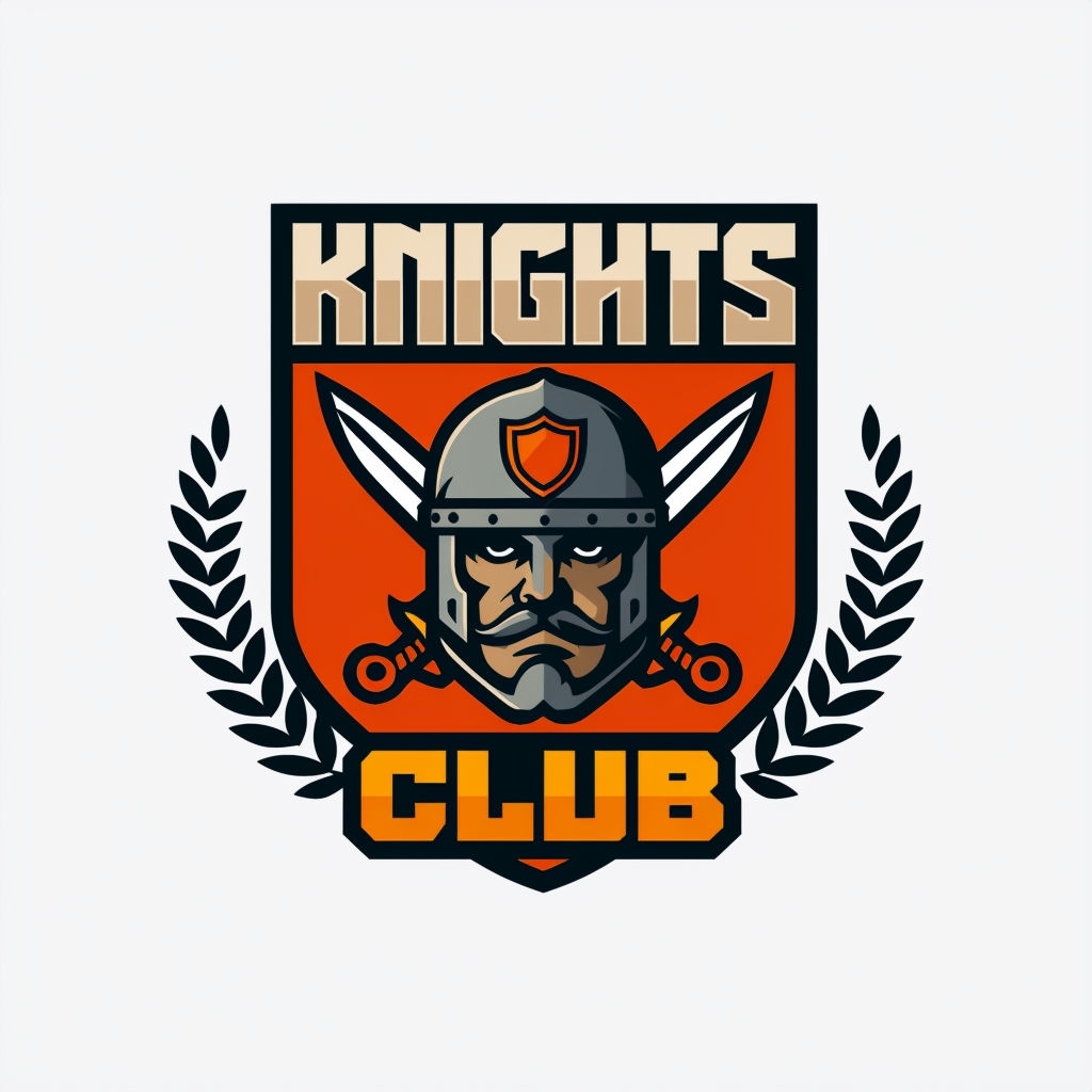 Bold Cartoon Knight's Emblem for Club Hats