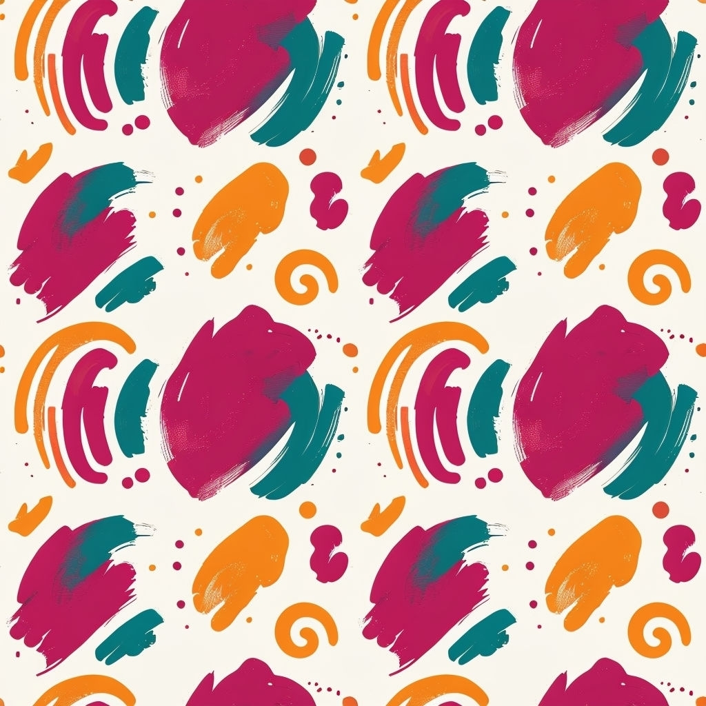 Vibrant Abstract Brushstroke Colorful Seamless Pattern