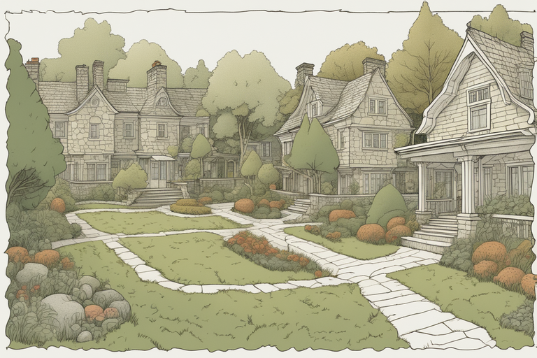 View of the neighborhood flagstone terrace by Paul Cline Playground