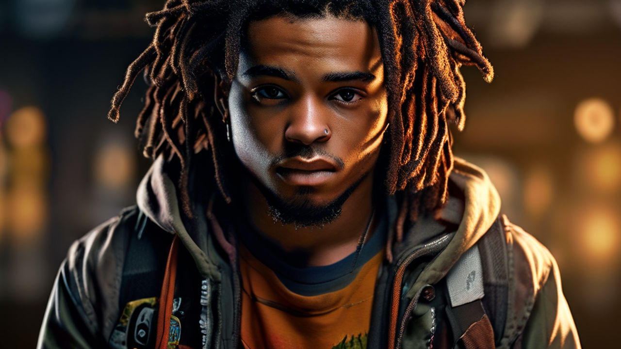 black man with dreadlocks