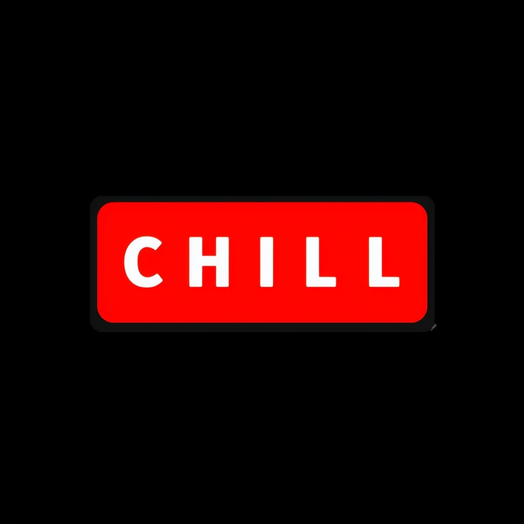 Bold Red 'CHILL' Text Minimalist Modern Logo