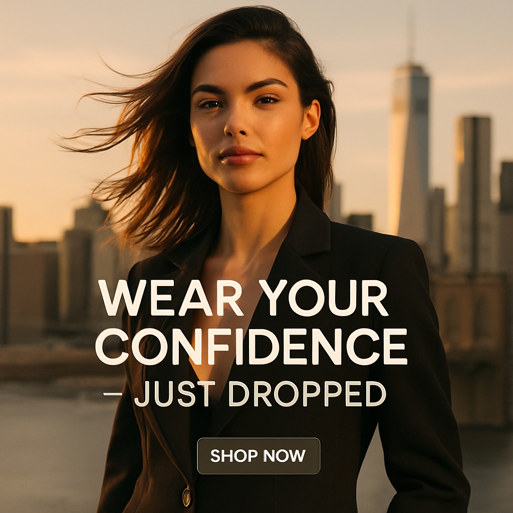 Empowering Fashion Advertisement with Confident Woman Outdoors Ads