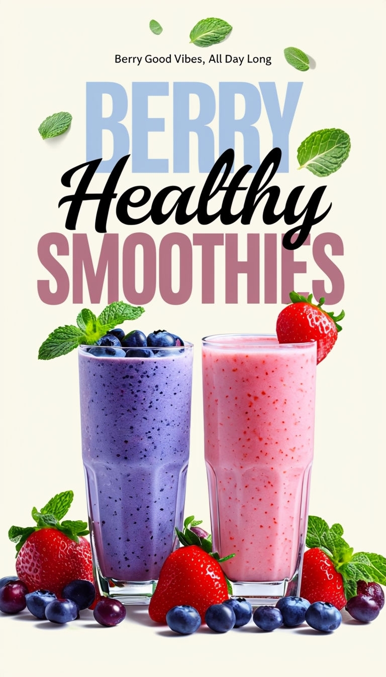 Vibrant Berry Healthy Smoothies Promotional Advertisement Ads