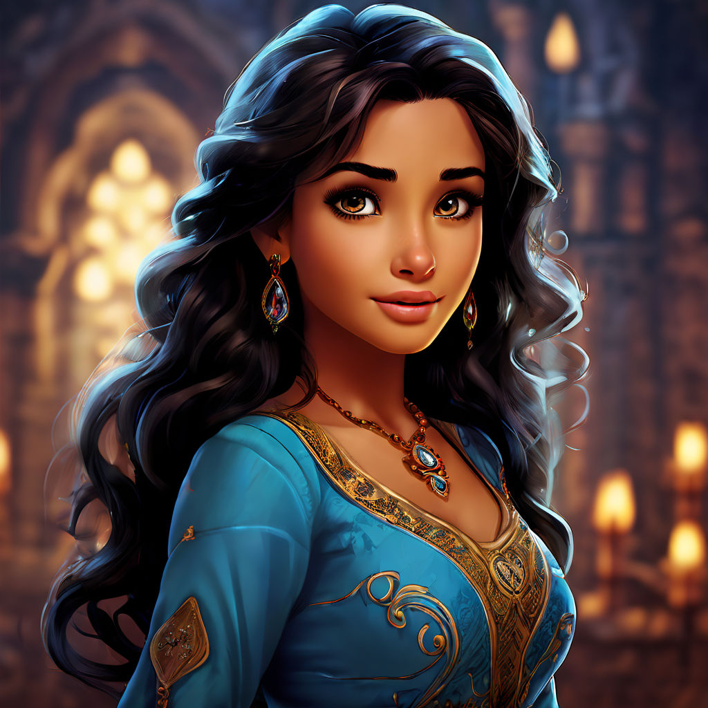 woman looks like Jasmine from Alladin cartoon