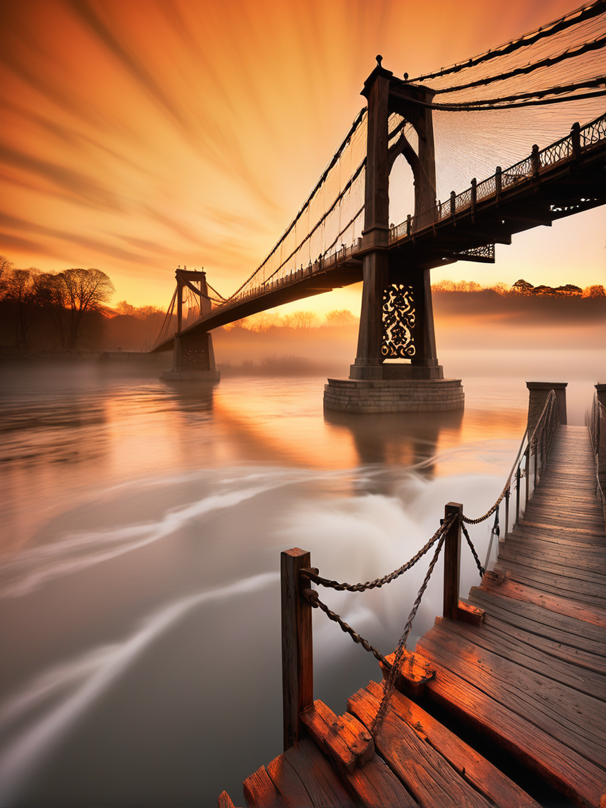 Suspension bridge in long-exposure photography by Albert Goikhman ...