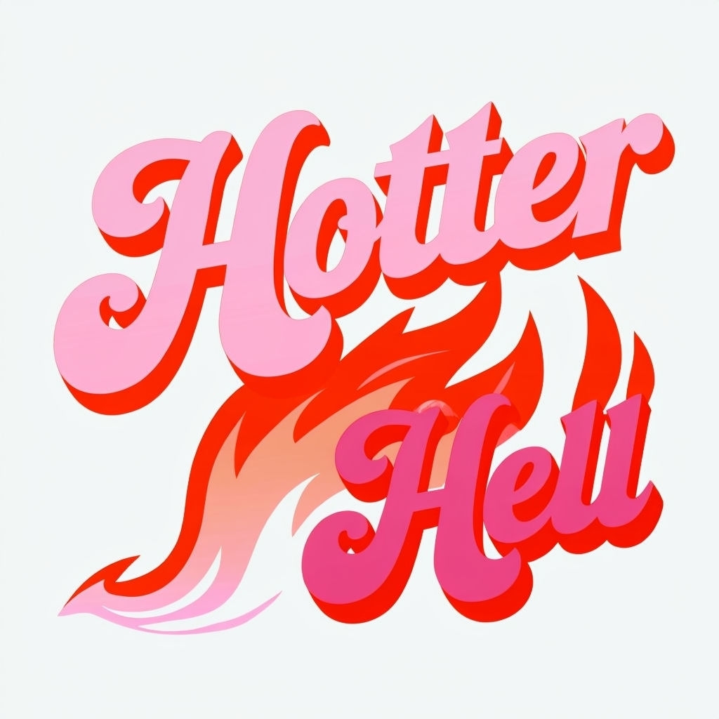 Hotter Than Hell Retro Typography Graphic T-Shirt