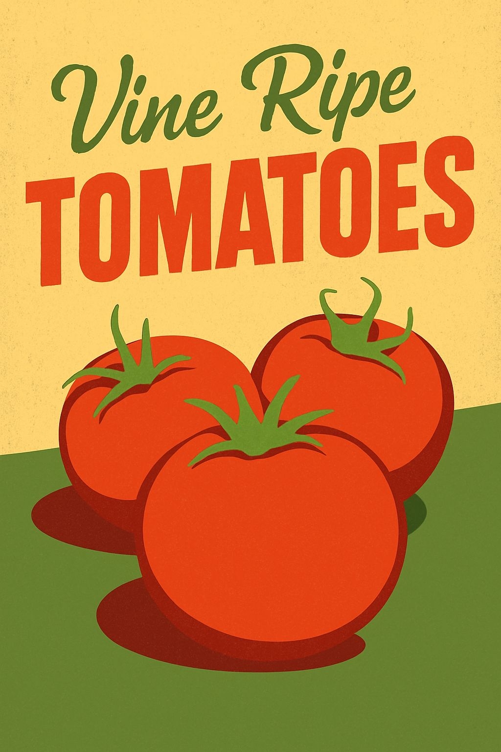 Vibrant Retro Vine Ripe Tomatoes Illustration T-shirt