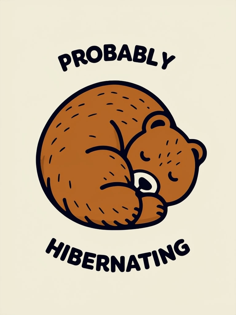 Sleepy Bear Cub Hibernating Graphic Design T-Shirt