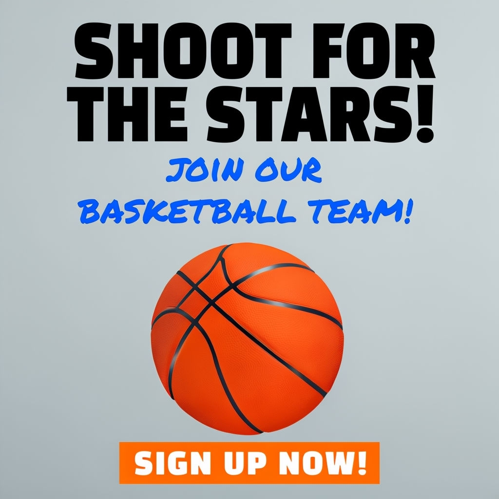 Colorful Basketball Court Invitation to Join Our Team Poster