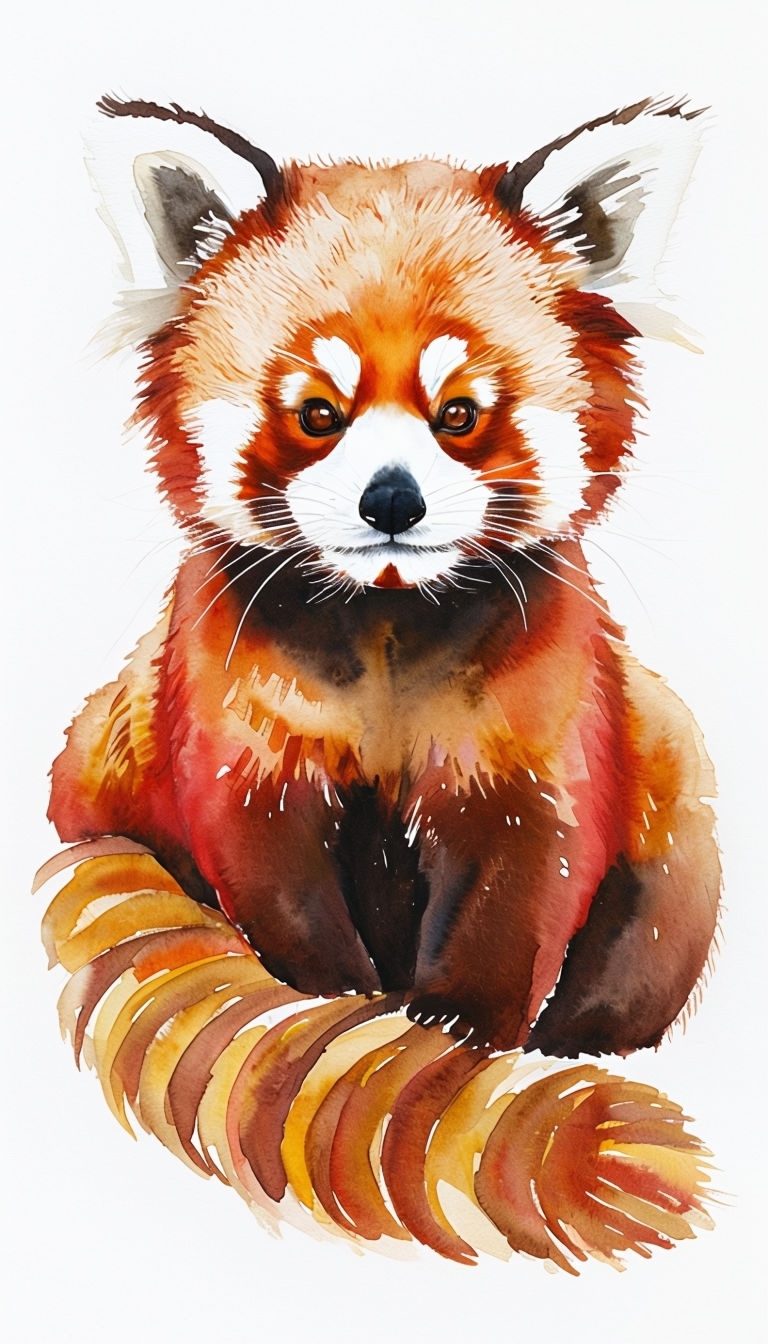 Whimsical Watercolor Red Panda Illustration T-Shirt