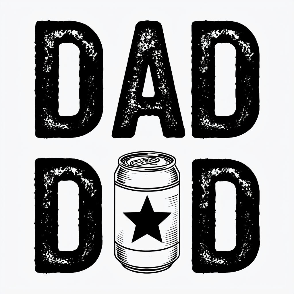 Vintage DAD BOD Graphic with Beer Can Illustration T-Shirt