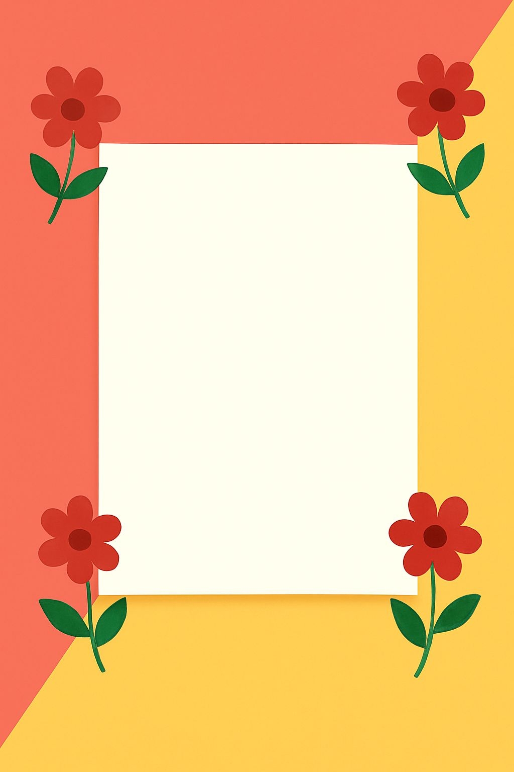 Playful Minimalist Floral Design with Colorful Backgrounds Social Media Post