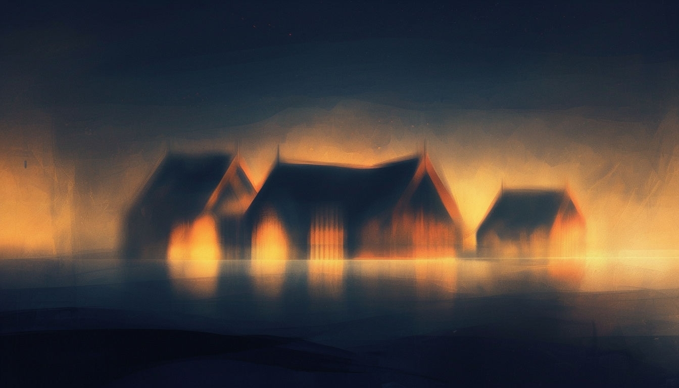 Tranquil Abstract Dreamy Scene with Warm Amber Glow Background