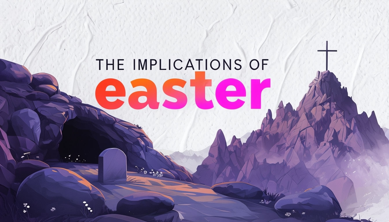 Spiritual Easter Implications Graphic with Cross and Flowers Social Media Post