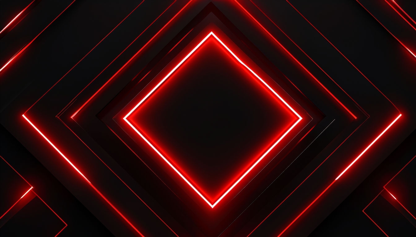 Futuristic Geometric Neon Diamonds on Black Background Virtual Backgrounds