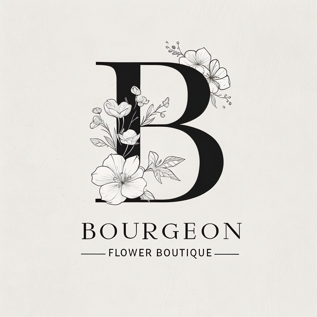 Elegant Floral Letter B Logo for Flower Boutique