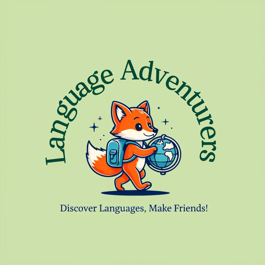 Playful Language Adventurers Fox Logo for Learning Club