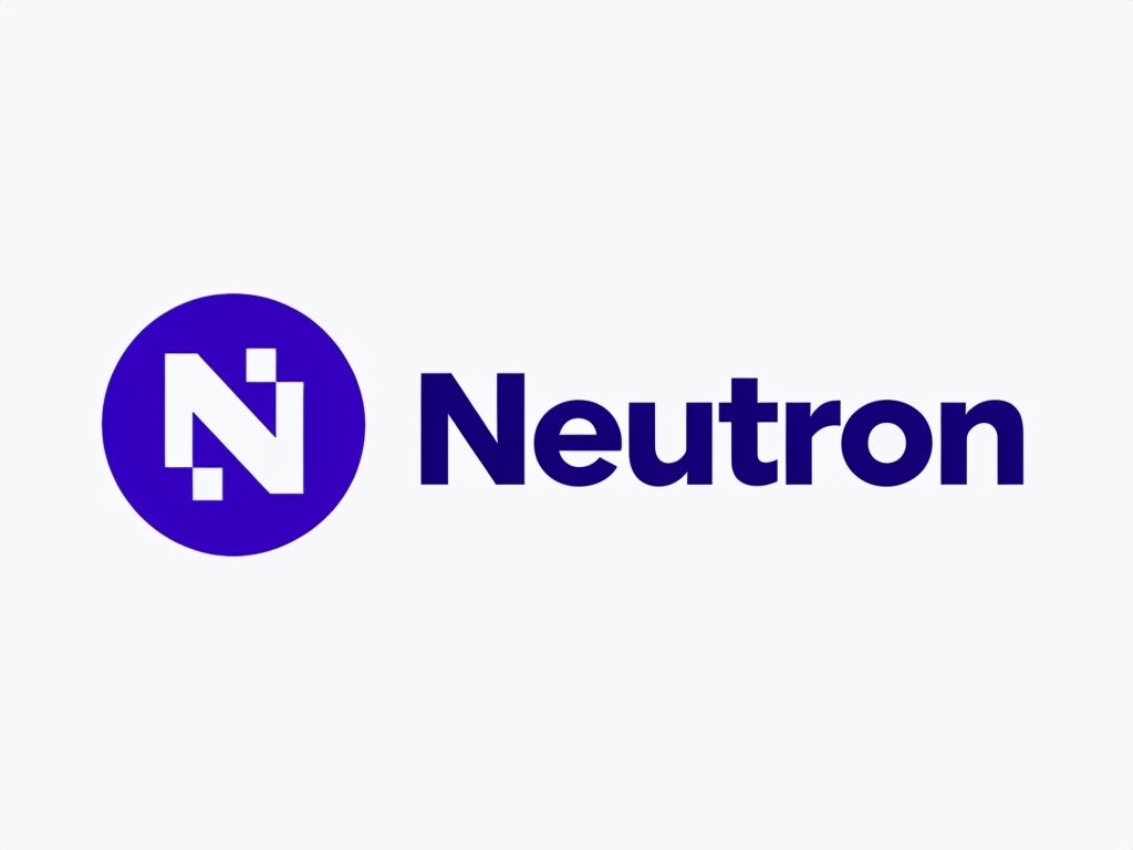 Modern Minimalist Neutron Logo Design with Circular Icon Logo