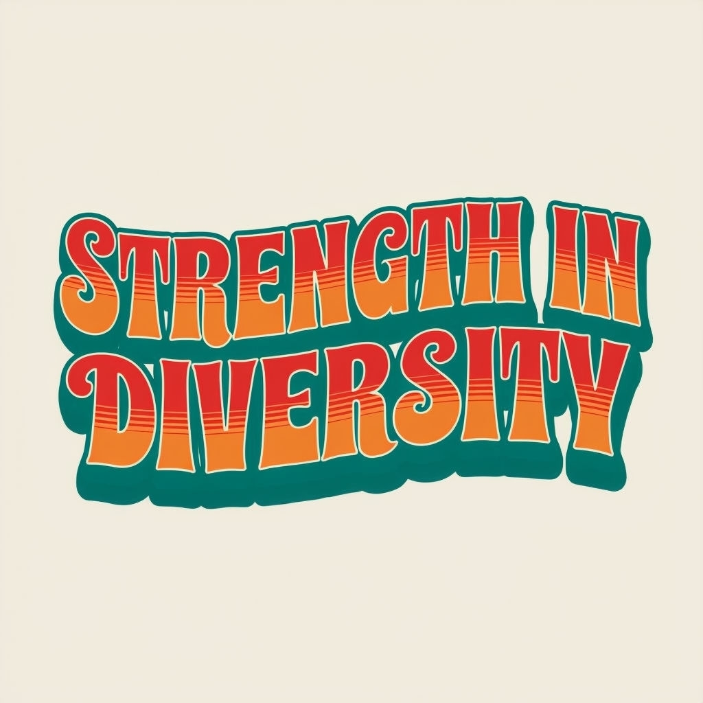 Strength in Diversity Colorful Retro T-Shirt