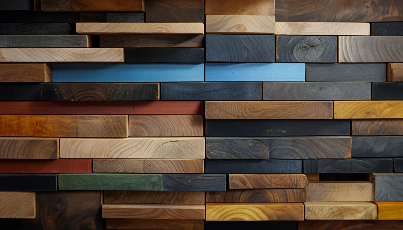 Natural Wooden Blocks Mosaic Pattern Virtual Backgrounds