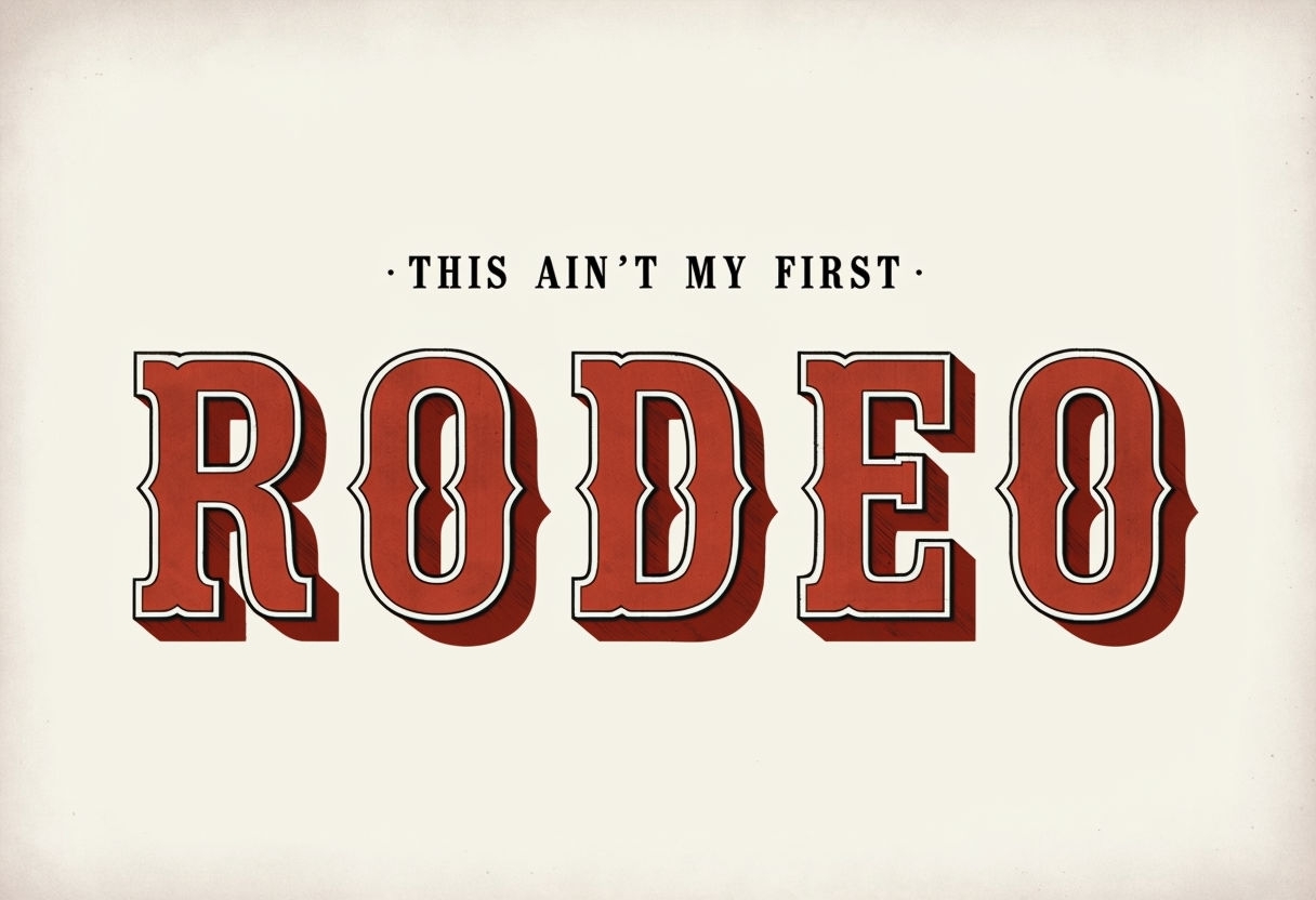 Vintage Rodeo Typography Minimalist Graphic Design Poster