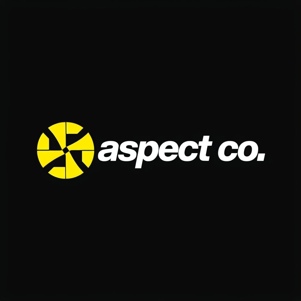 Minimalist Aspect Co. Logo with Yellow Star Emblem Design