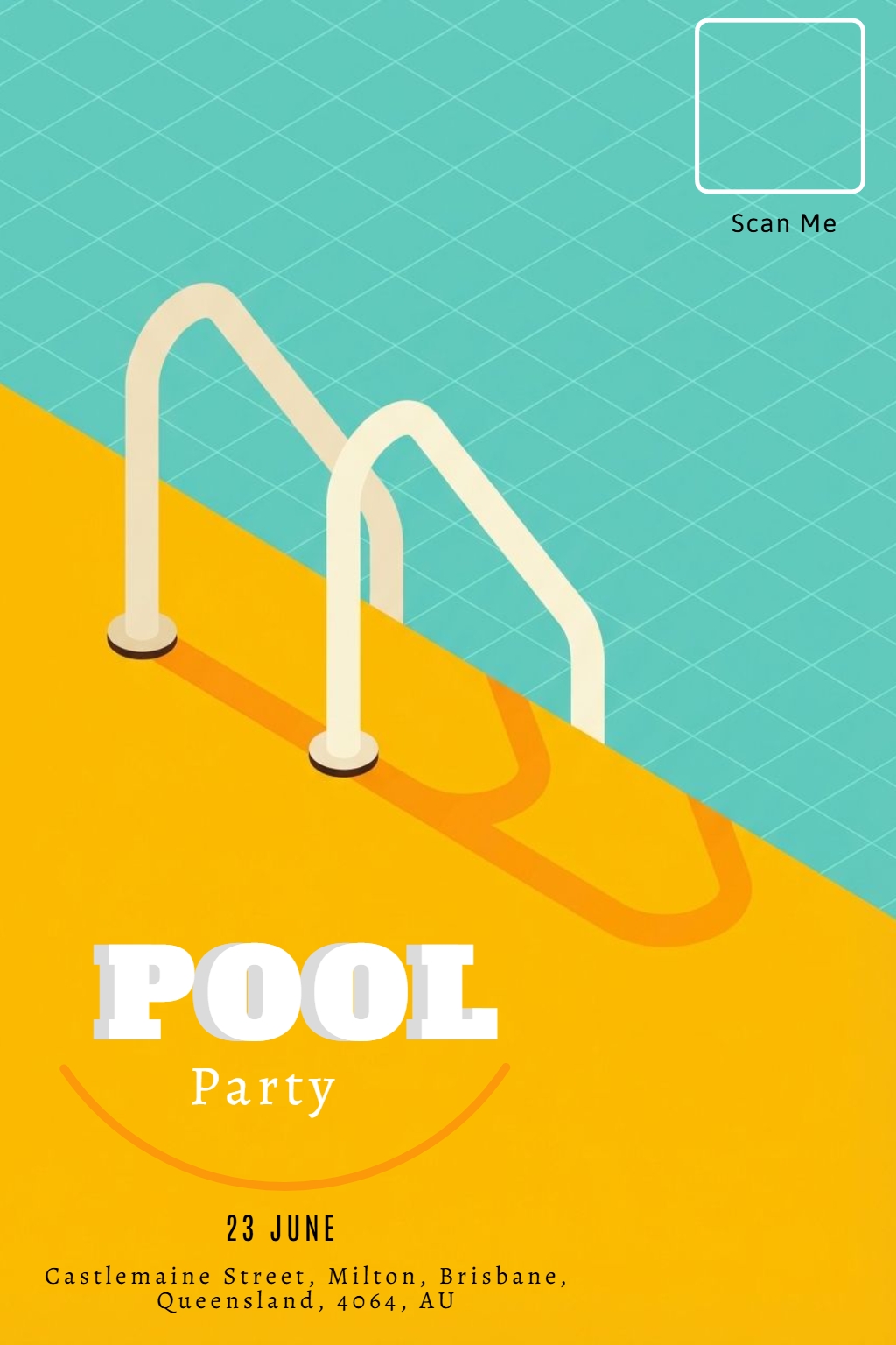 Vibrant Minimalist Pool Party Event Flyer Design