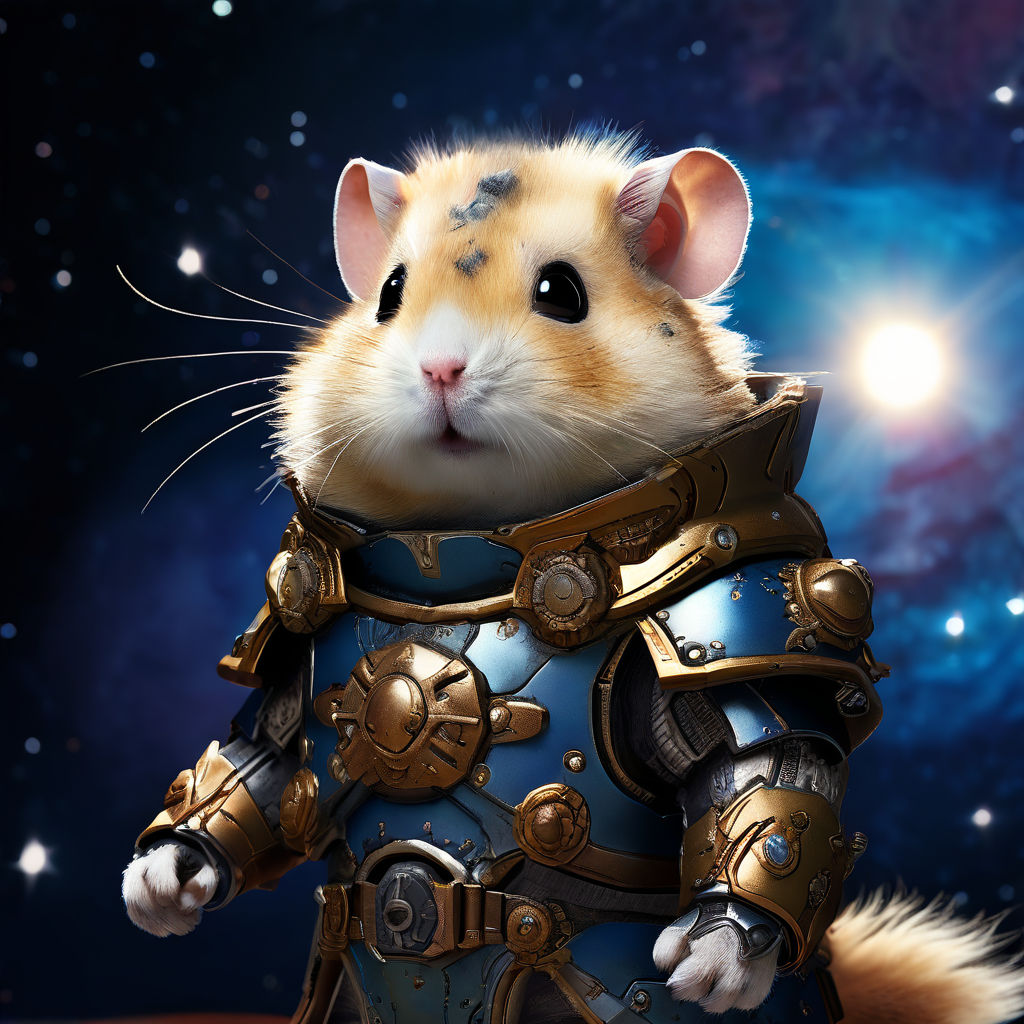 hamster character in sci fi armor